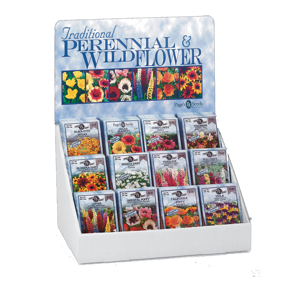 Page's Traditional Perennial & Wildflower 12 Pocket Counter Display - Caudill Seed Company