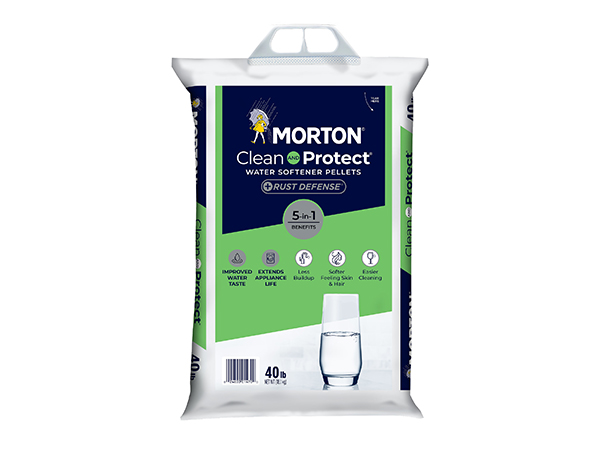 MORTON CLEAN & PROT. W/RUST WATER SOFTENER SALT 40 LB 63/PAL