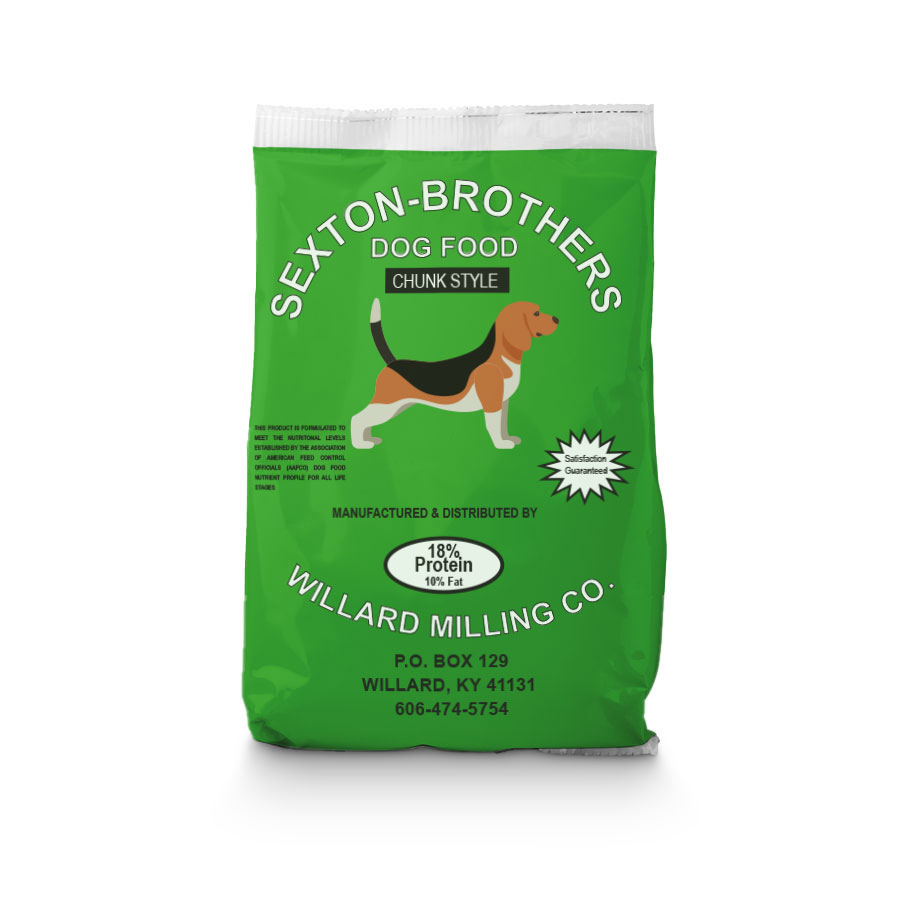 18/10 SEXTON BROTHERS DOG FOOD 50 LB GREEN BAG