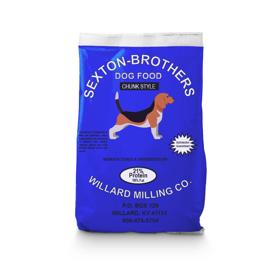 21/10 SEXTON BROTHERS DOG FOOD 50 LB BLUE BAG