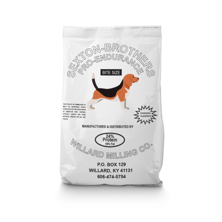 24/18 SEXTON BROTHERS DOG FOOD 50 LB WHITE BAG