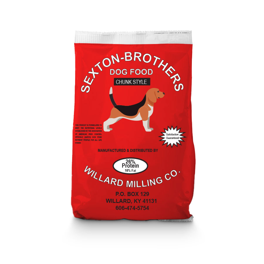 26/10 SEXTON BROTHERS DOG FOOD 50 LB RED BAG